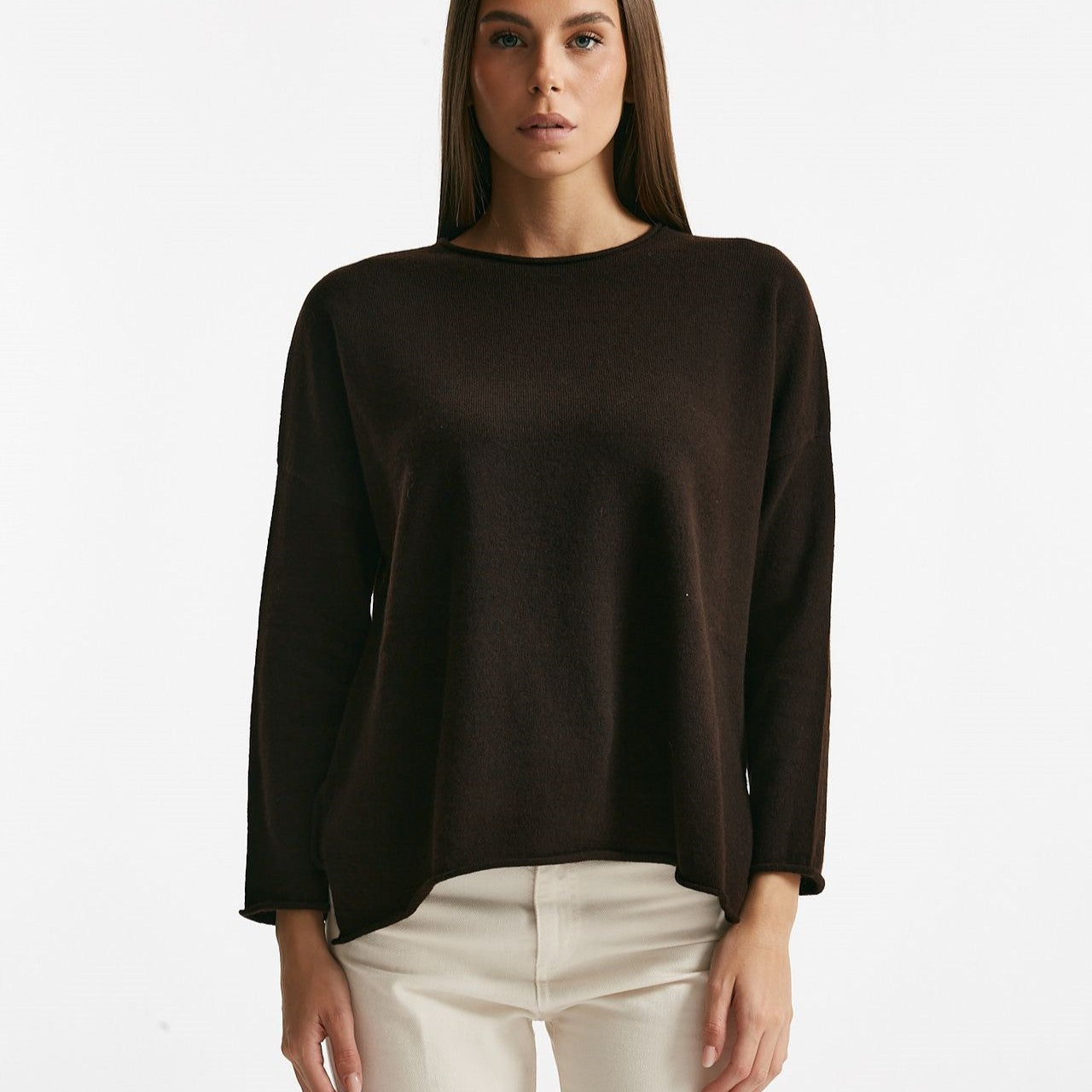 Maglia ampia in cachemire marrone women Be you - 6
