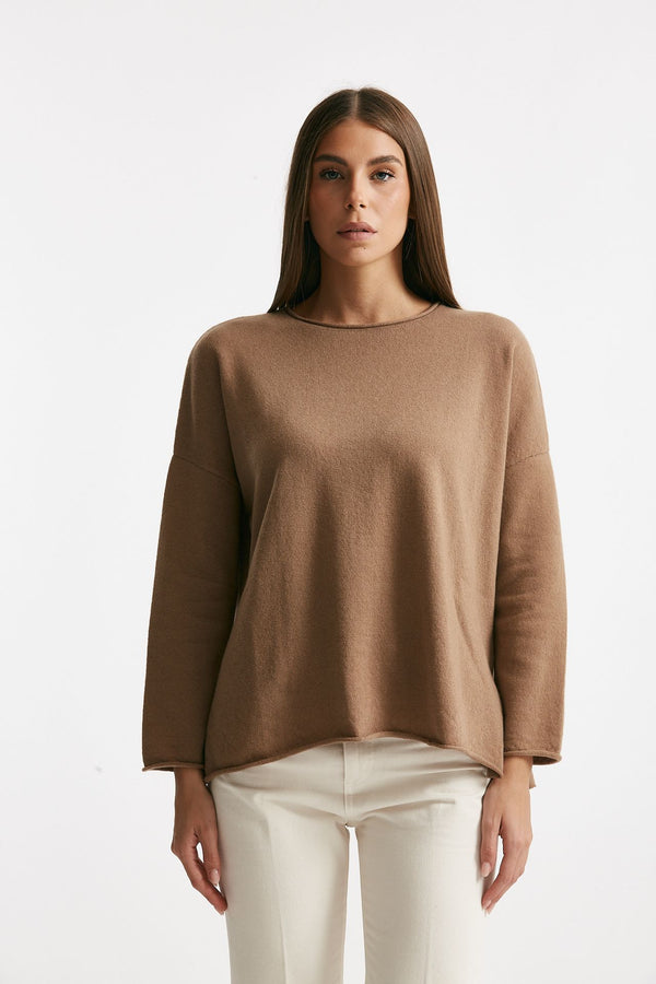 Maglia ampia in cachemire cammello women Be you