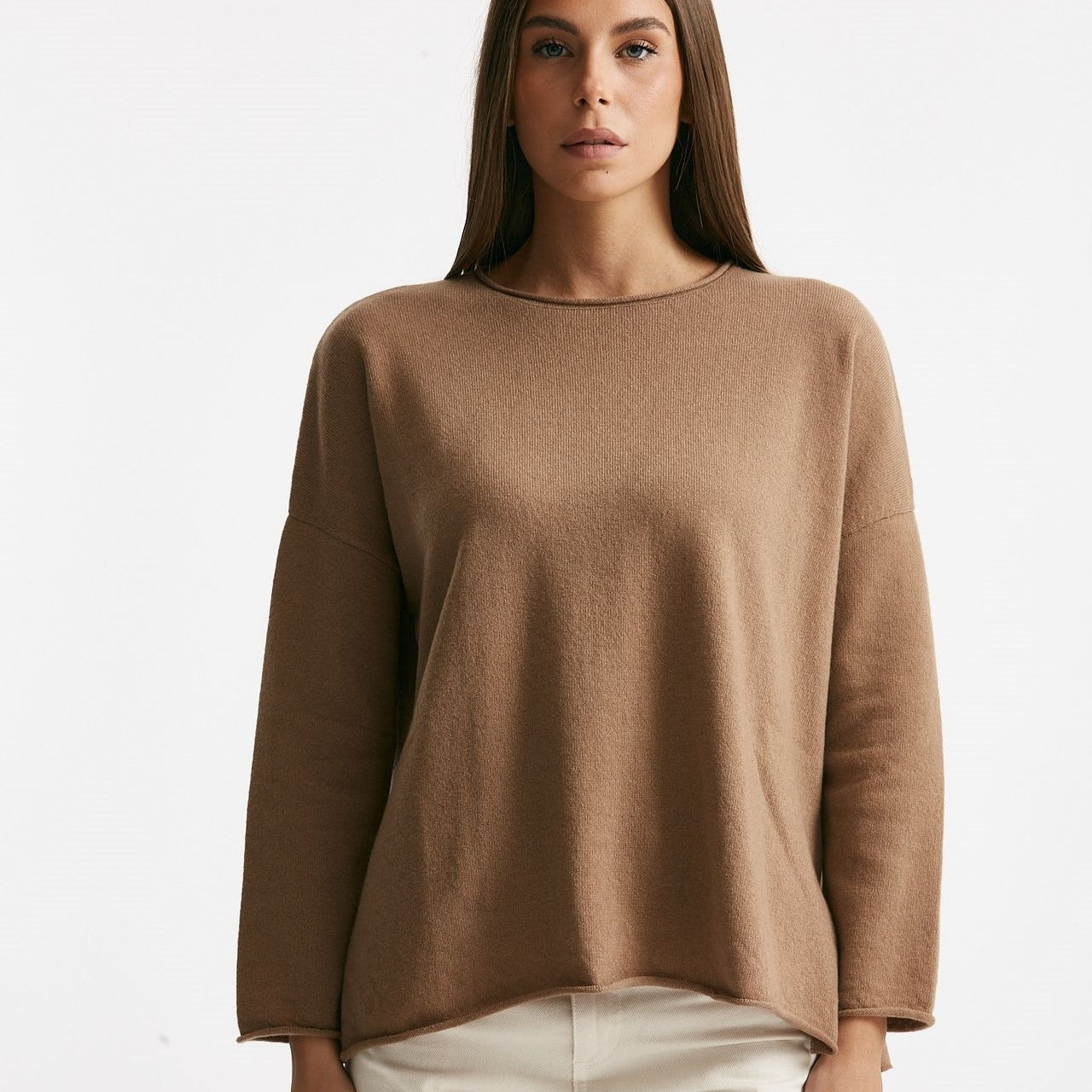 Maglia ampia in cachemire cammello women Be you - 7