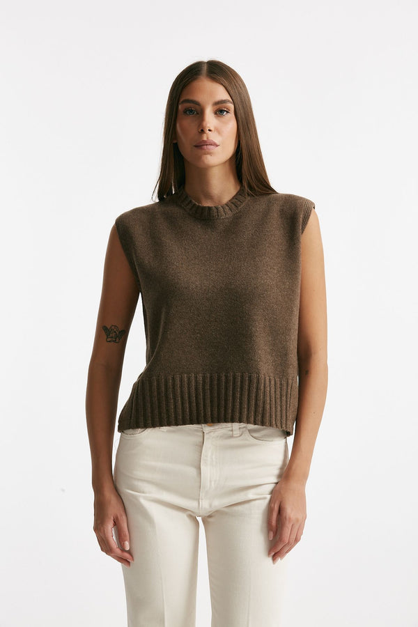 Gilet in maglia tortora women Be you