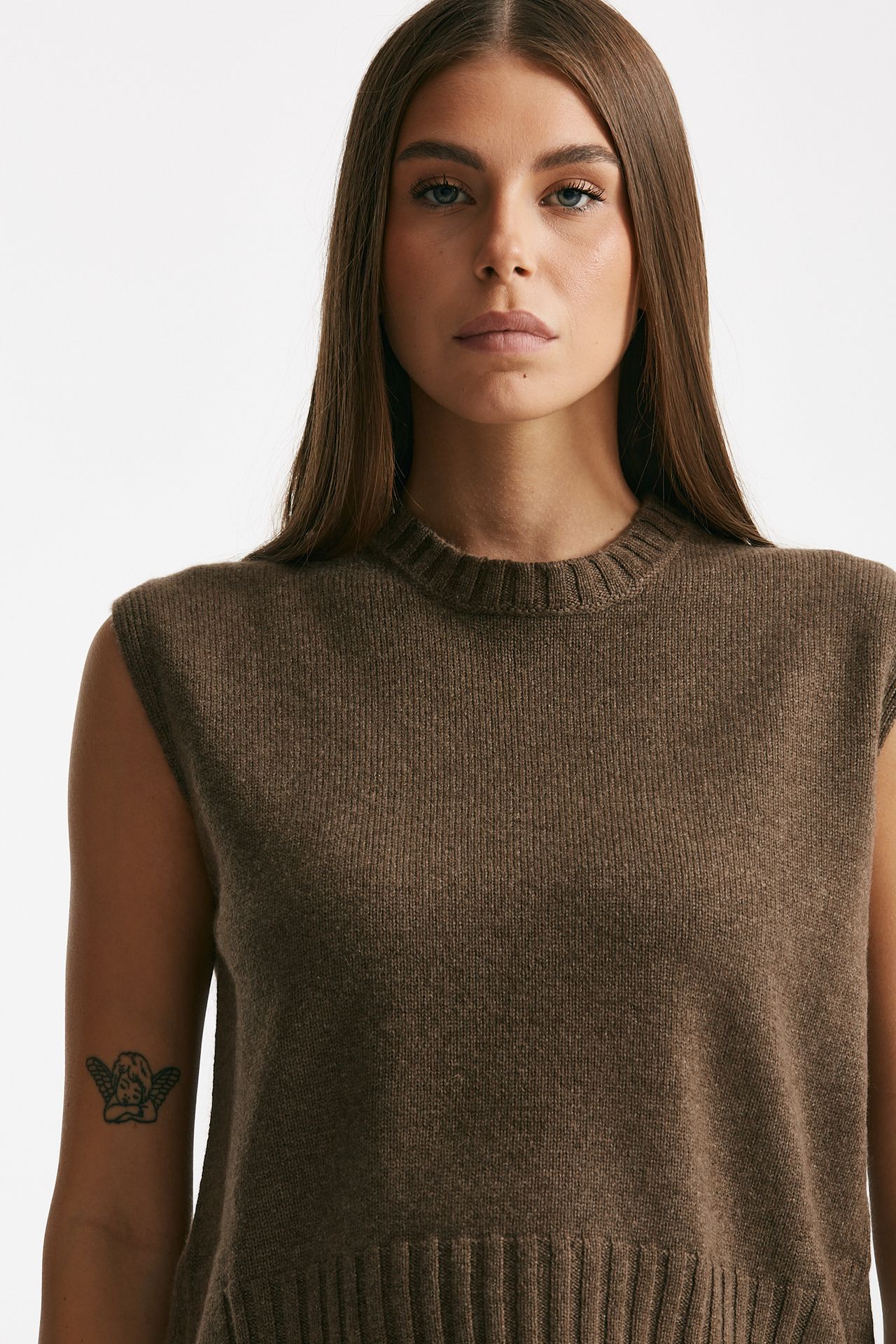 Gilet in maglia tortora women Be you - 5