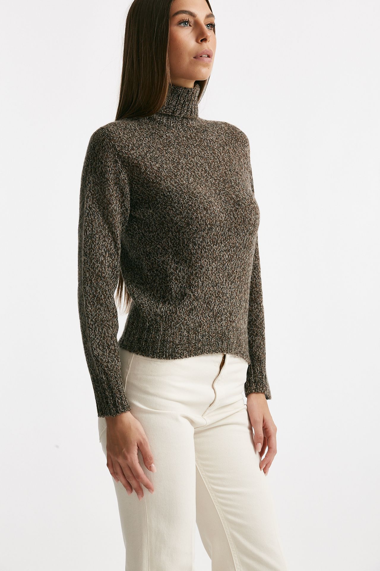 Maglia slim mouliné in cachemire women Be you - 2
