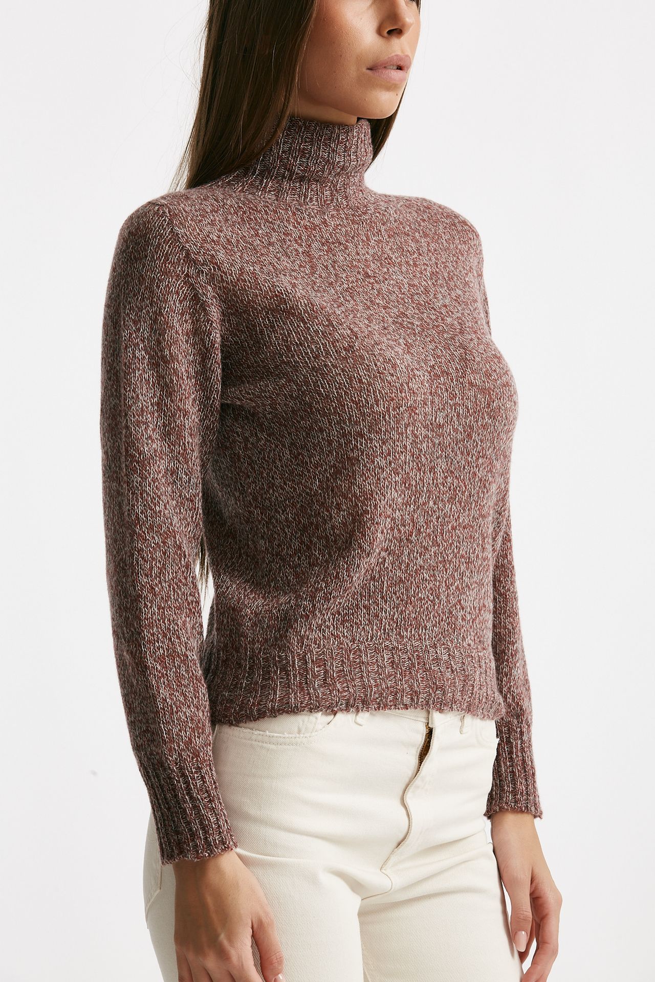 Maglia slim mouliné in cachemire women Be you - 3