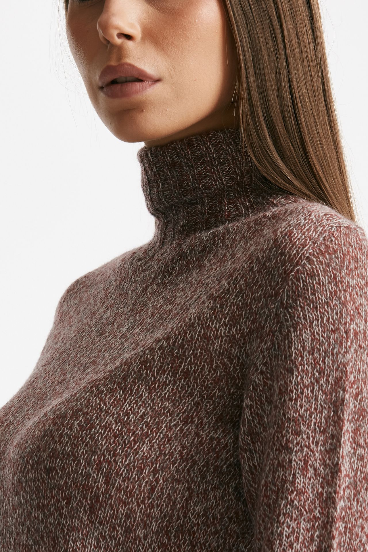 Maglia slim mouliné in cachemire women Be you - 5