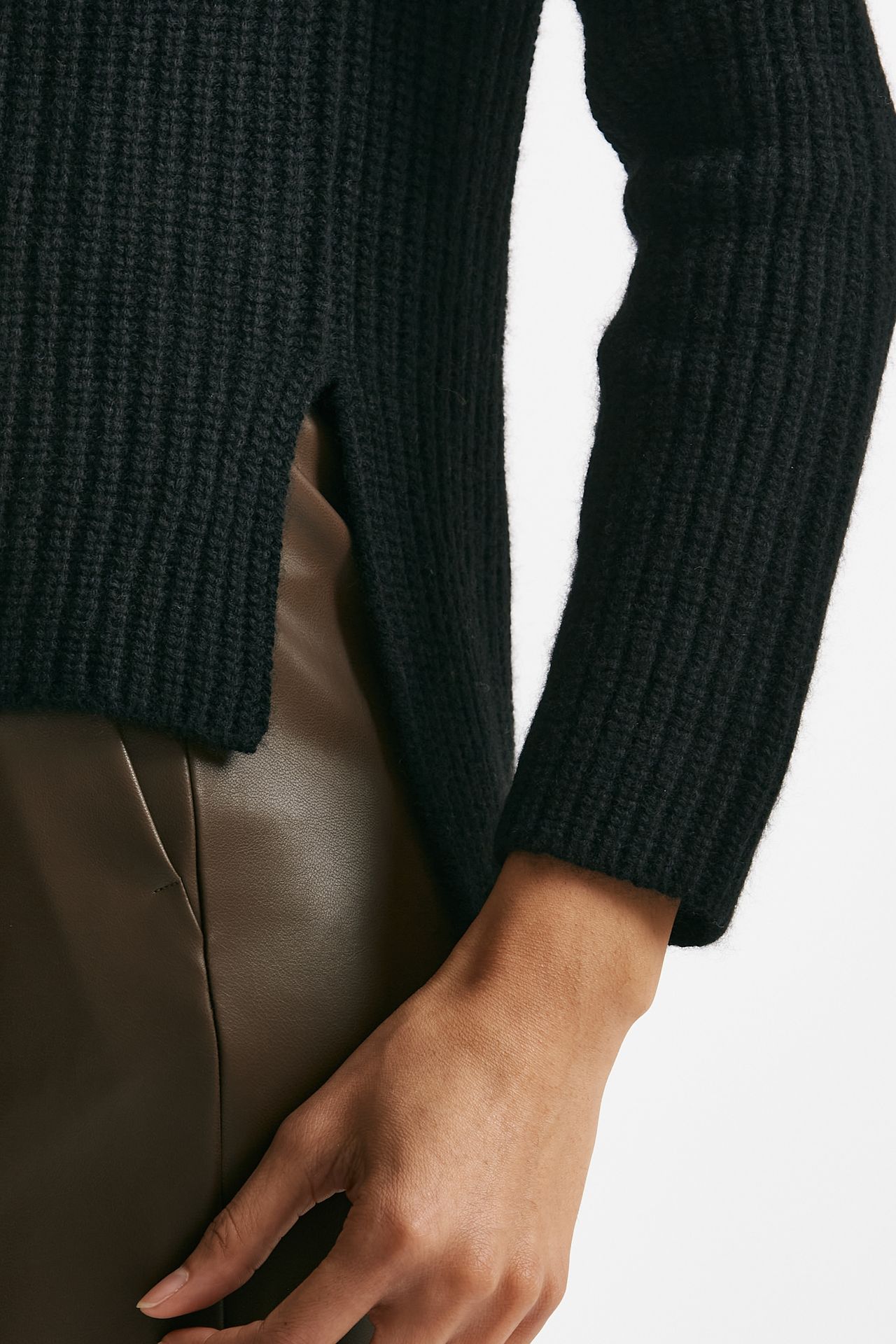 Maglia lavorata in cachemire nero women Be you - 6