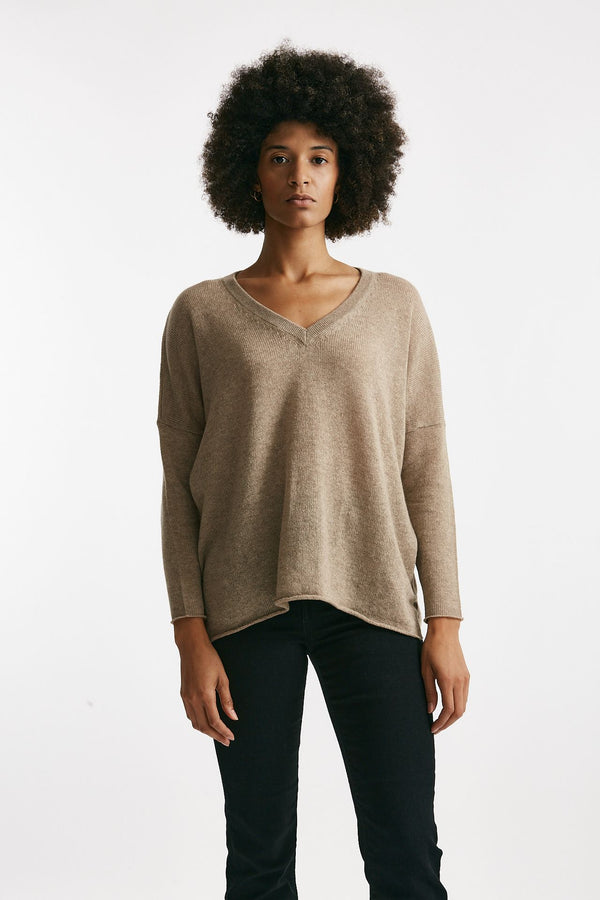 Maglia ampia in cachemire cammello women Be you