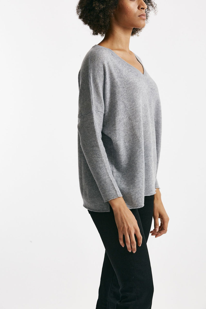Maglia ampia in cachemire grigio chiaro women Be you - 1