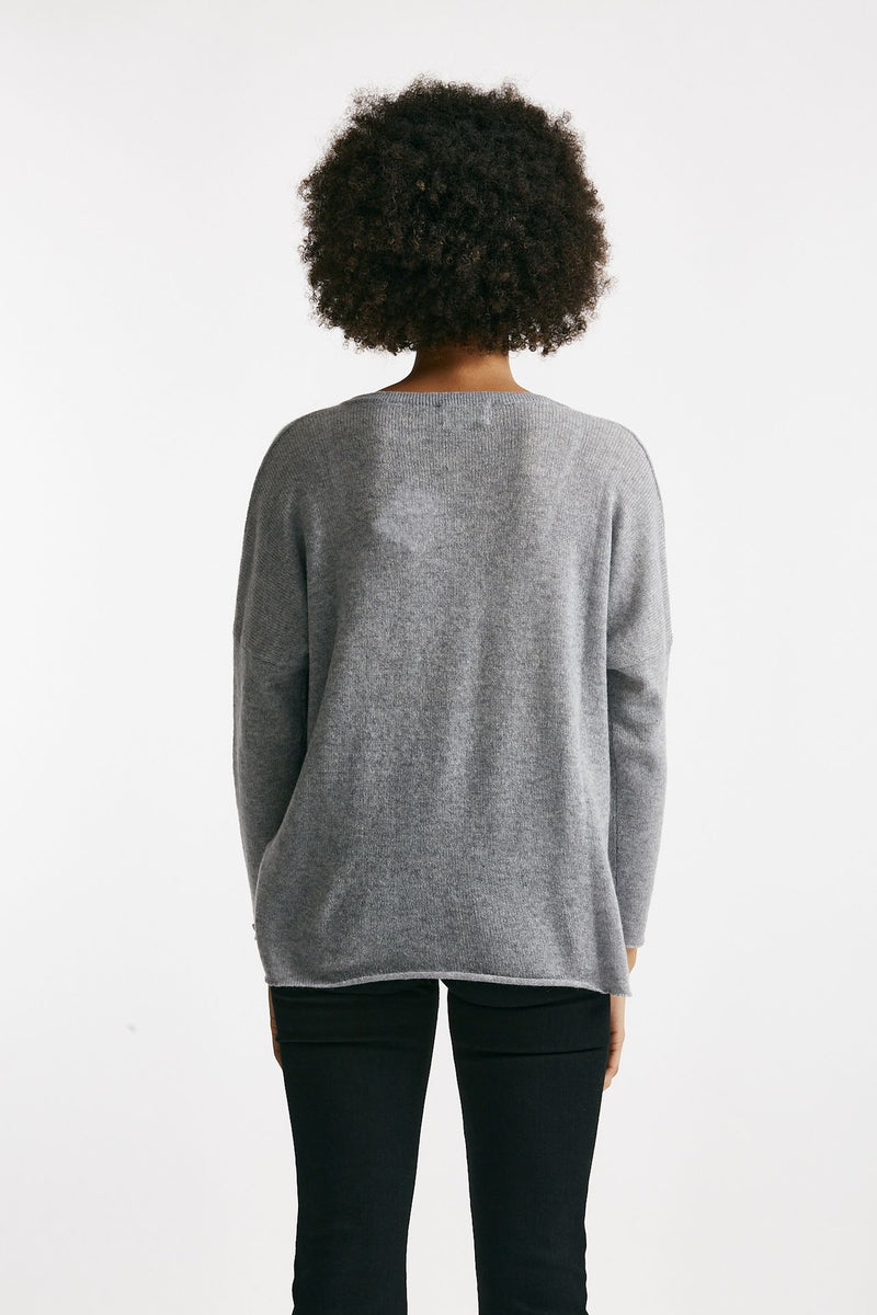 Maglia ampia in cachemire grigio chiaro women Be you - 3