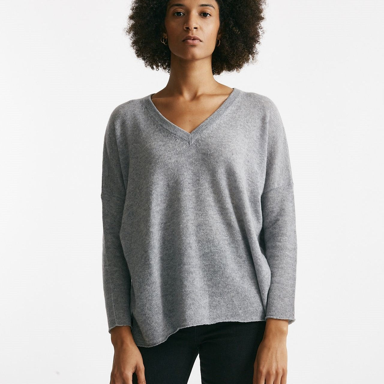 Maglia ampia in cachemire grigio chiaro women Be you - 5