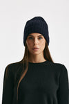 Cappello a coste in cachemire blu women Be you - 1