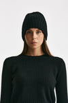 Cappello a coste in cachemire nero women Be you - 2