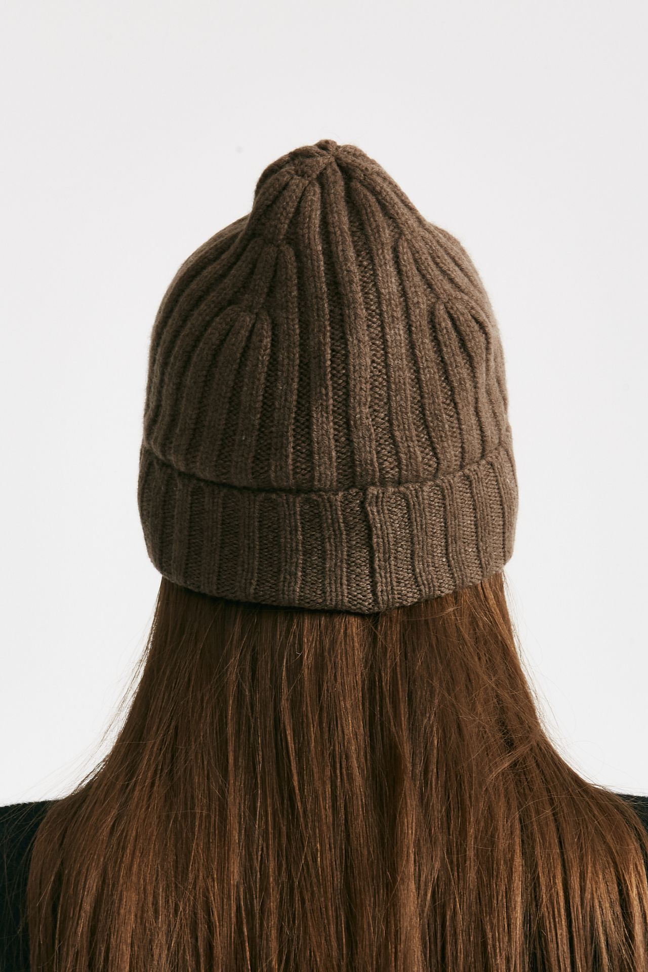 Cappello a coste in cachemire tortora women Be you - 3