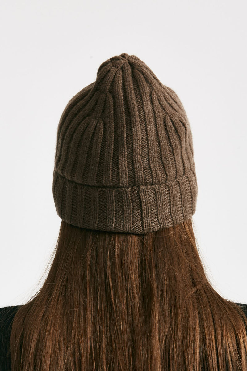 Cappello a coste in cachemire tortora women Be you - 3