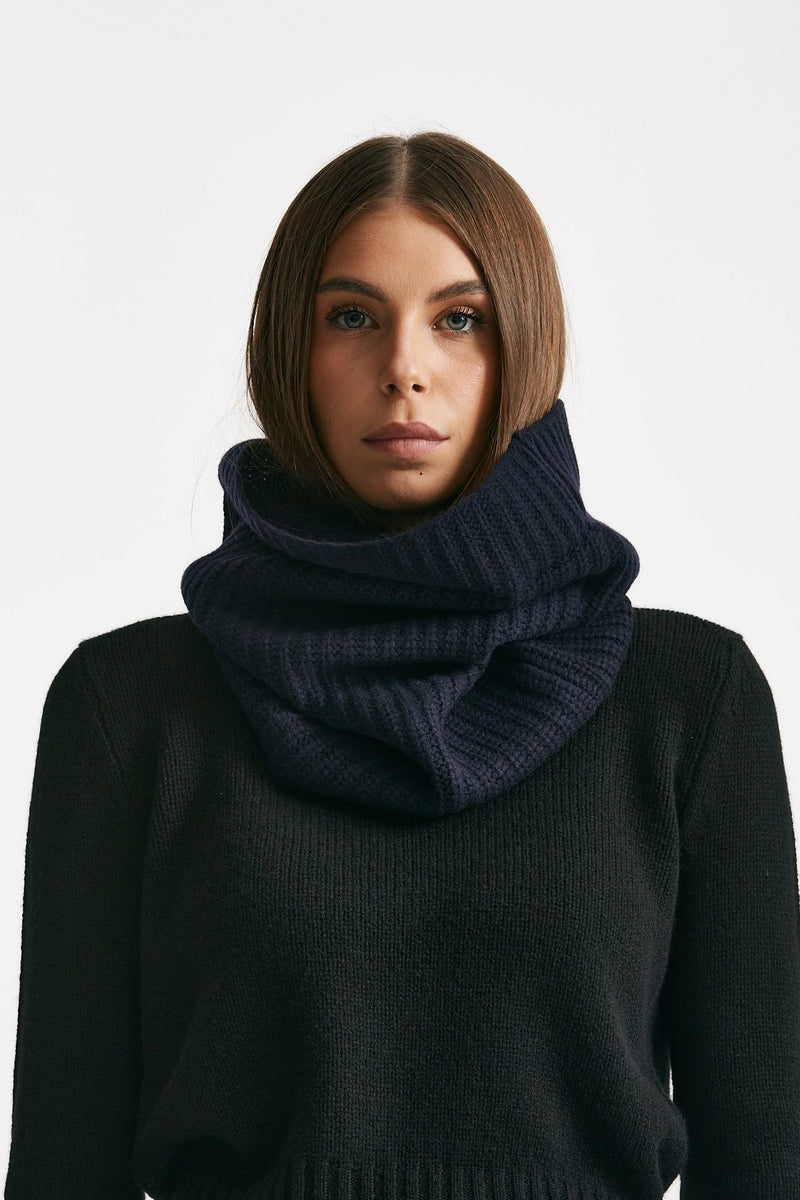 Collo a coste in cachemire blu women Be you - 1