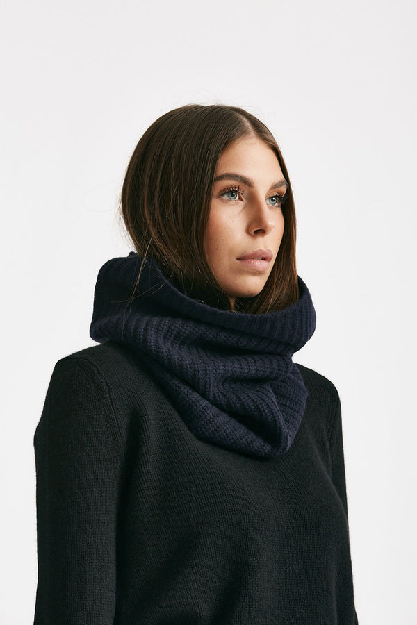 Collo a coste in cachemire blu women Be you