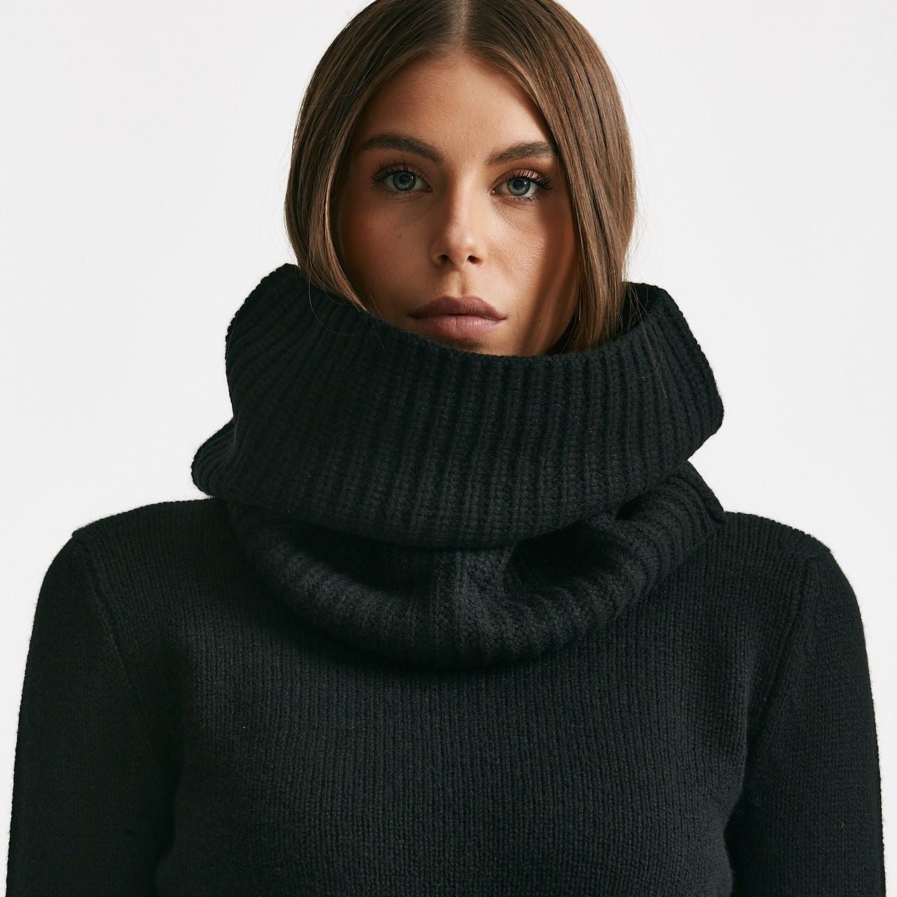 Collo a coste in cachemire nero women Be you - 3