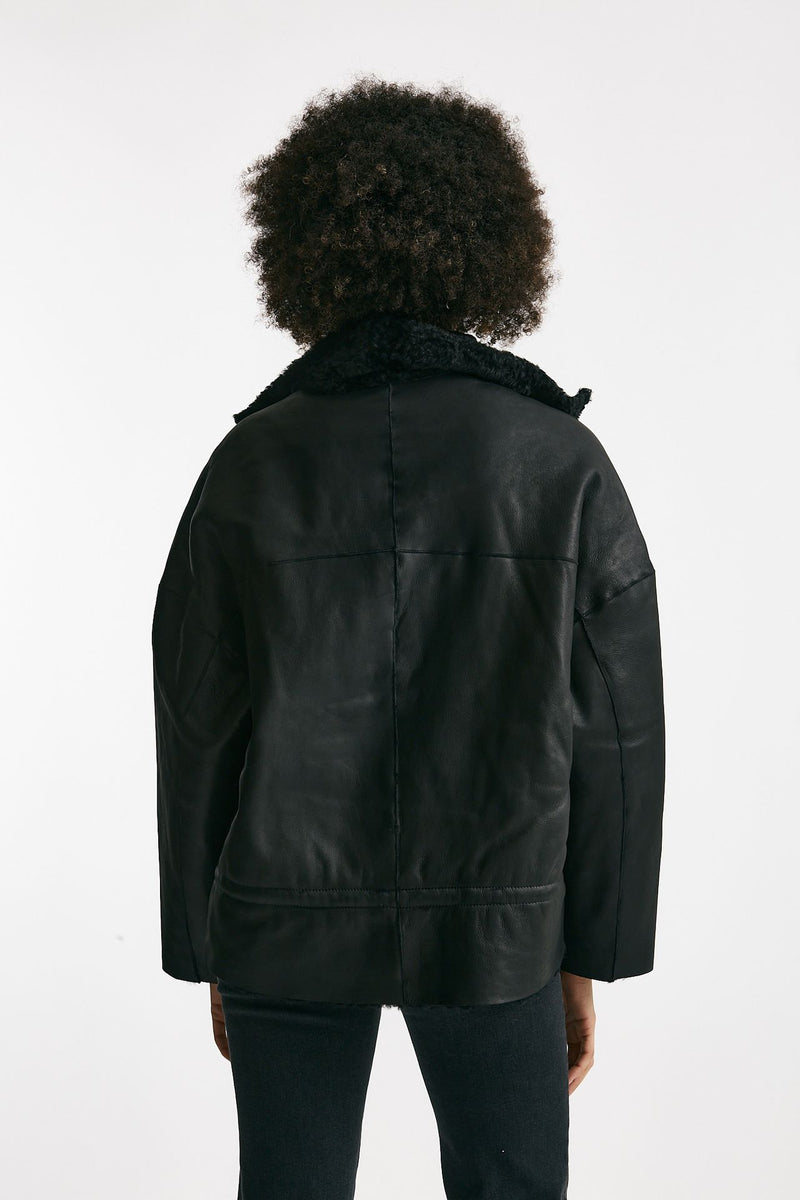 Giaccone reversibile in shearling nero women Giorgio brato - 4