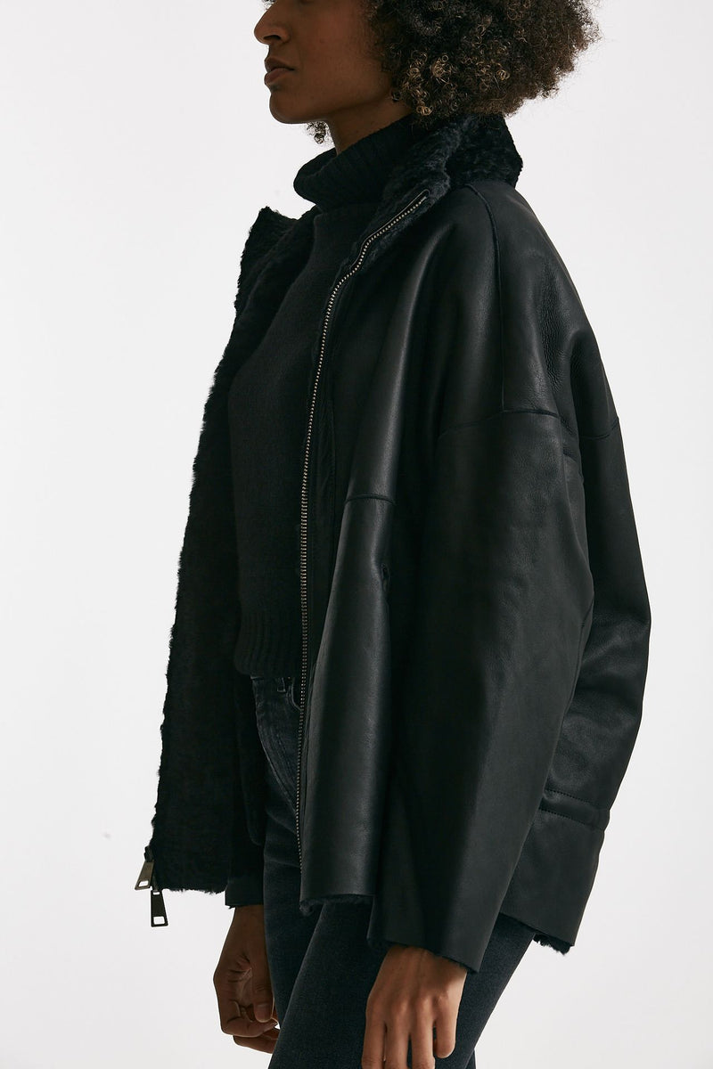 Giaccone reversibile in shearling nero women Giorgio brato - 5