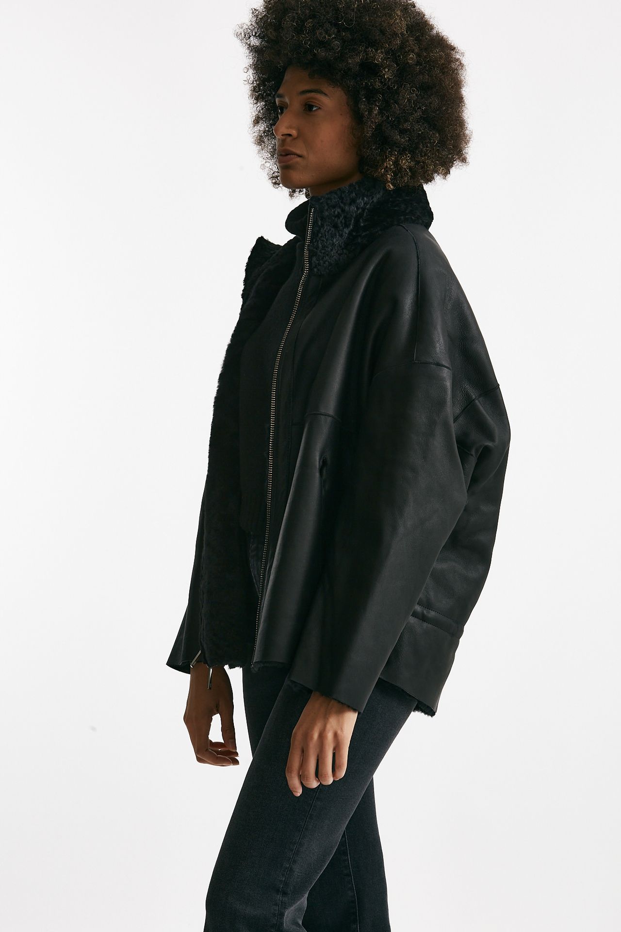 Giaccone reversibile in shearling nero women Giorgio brato - 6