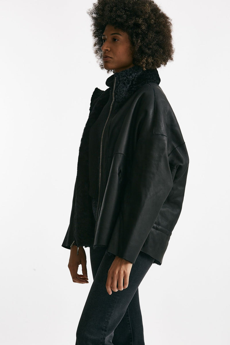 Giaccone reversibile in shearling nero women Giorgio brato - 6