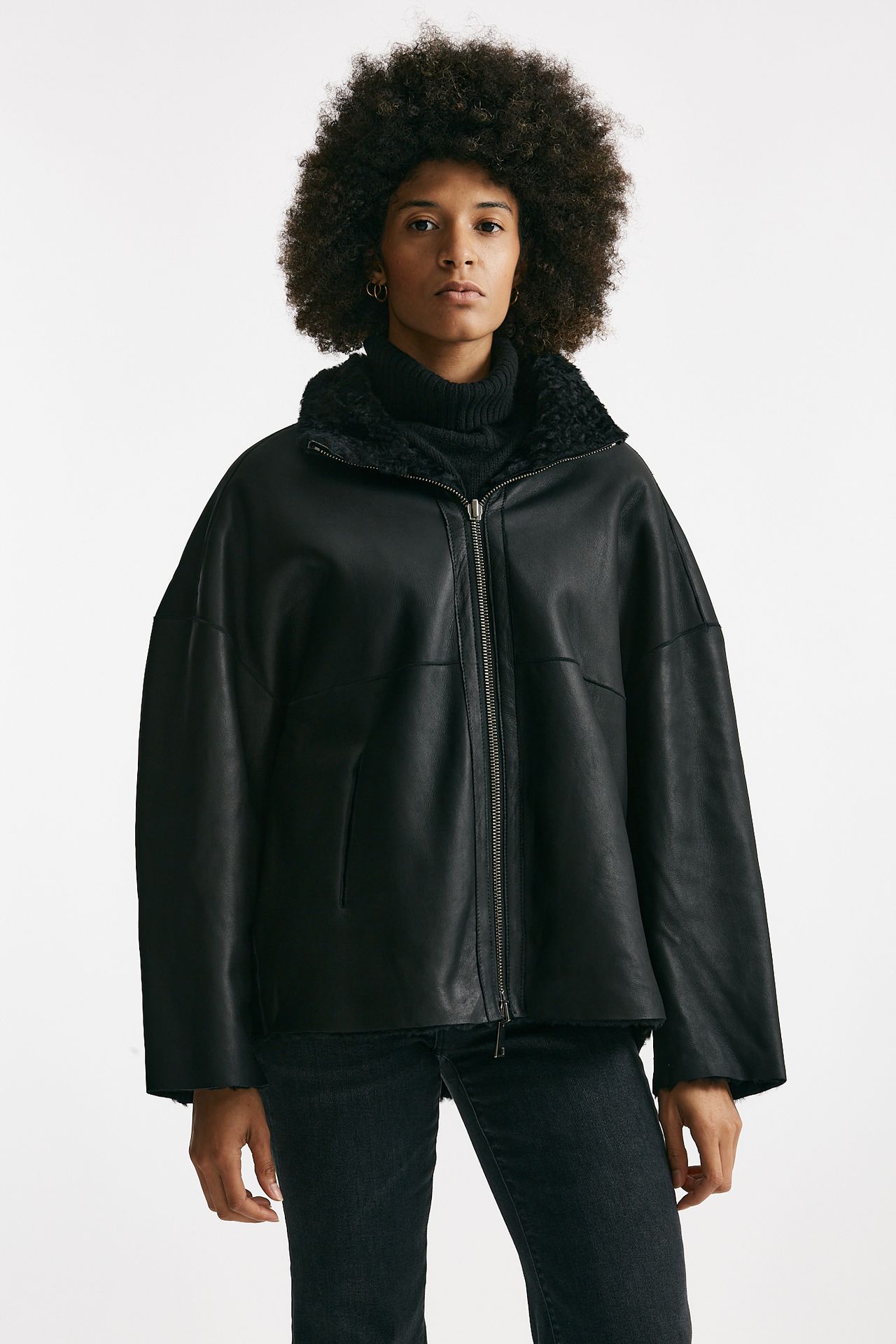 Giaccone reversibile in shearling nero women Giorgio brato - 8