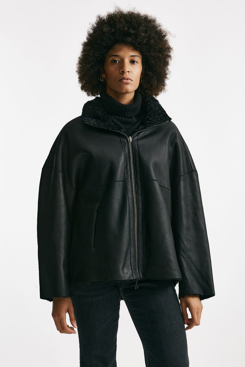 Giaccone reversibile in shearling nero women Giorgio brato - 8