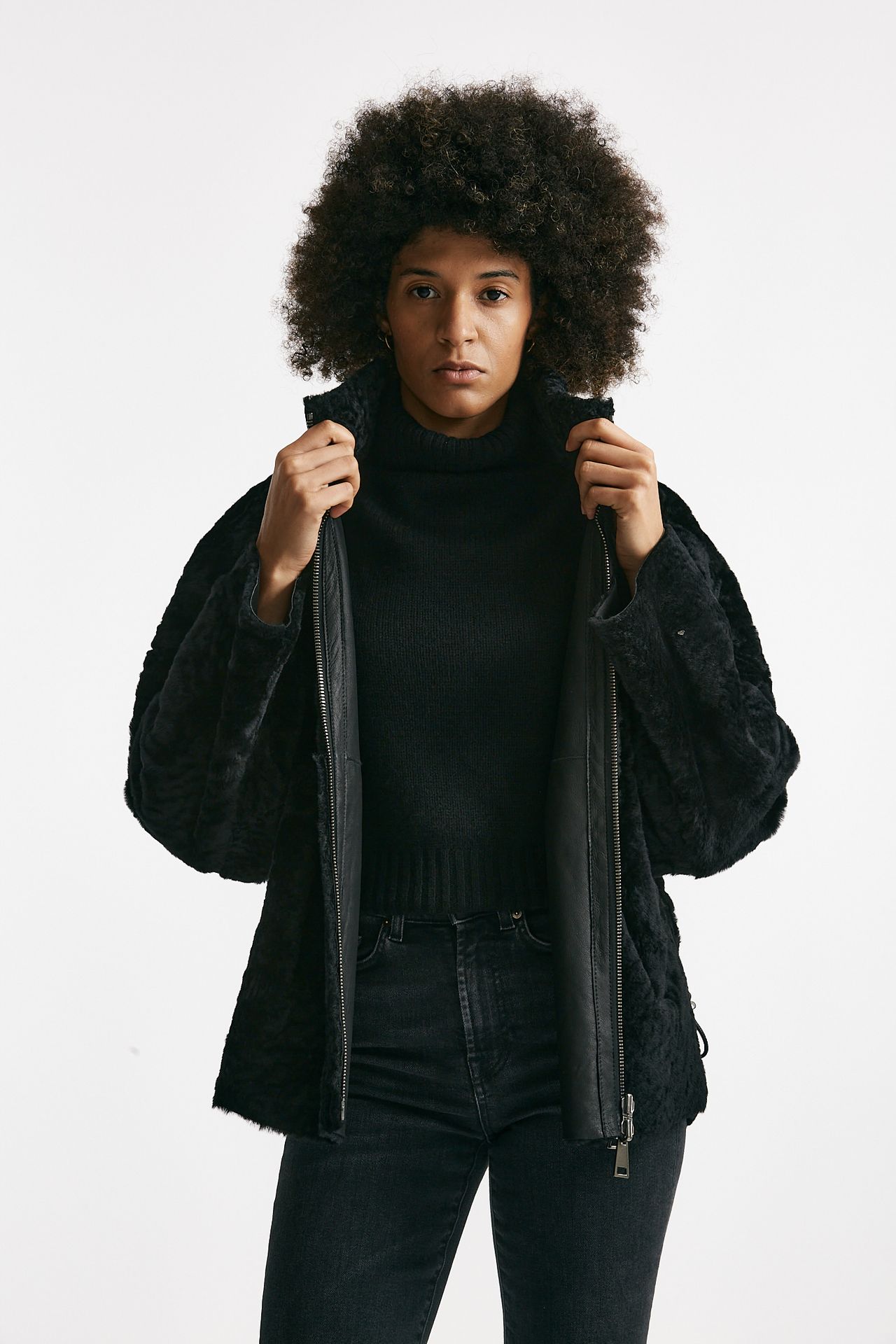 Giaccone reversibile in shearling nero women Giorgio brato - 2