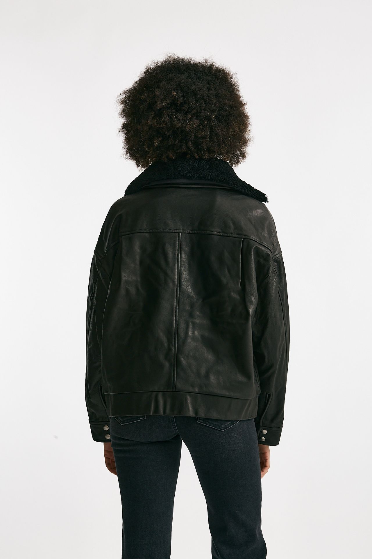 Giubbino over in pelle nero women Giorgio brato - 4