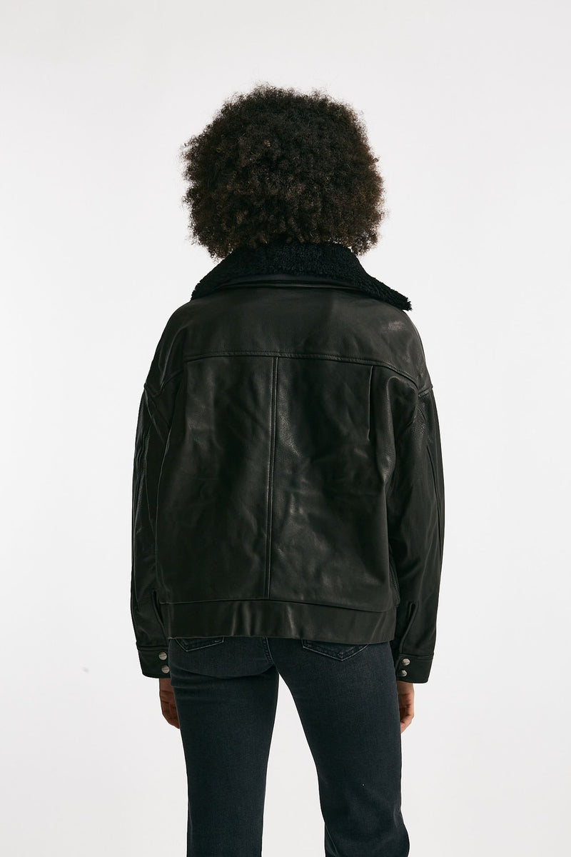 Giubbino over in pelle nero women Giorgio brato - 4