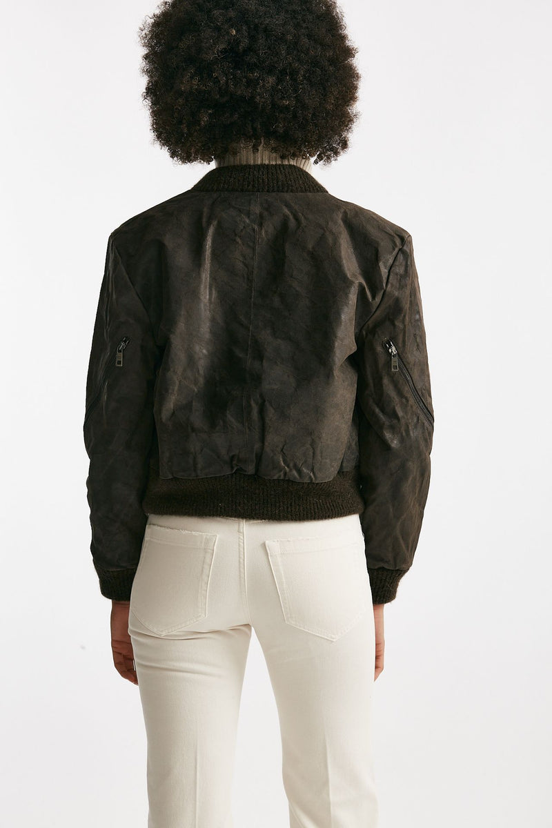 Bomber in pelle vegetale marrone women Giorgio brato - 3