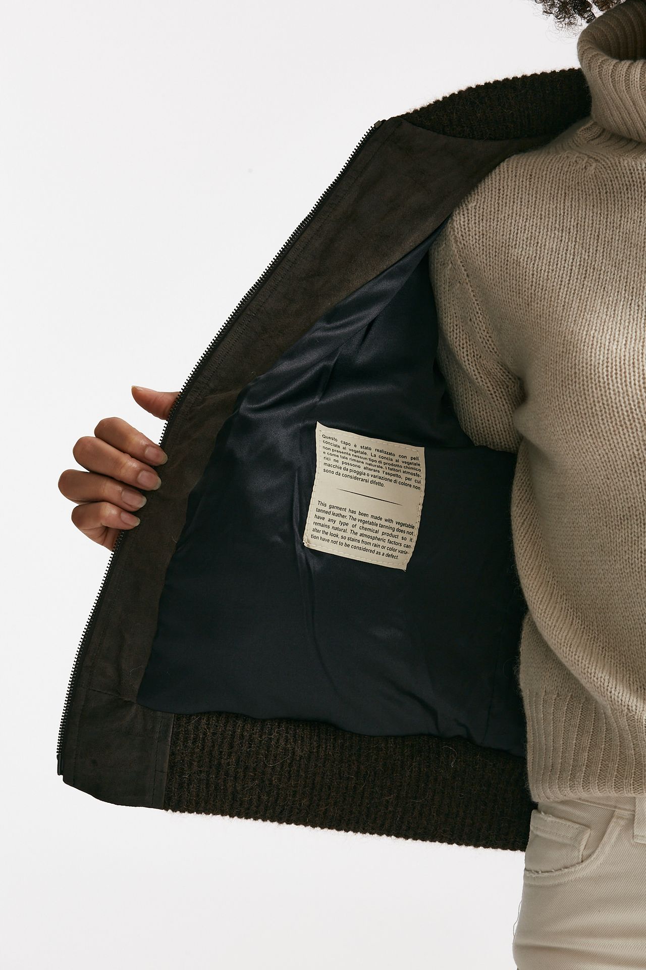 Bomber in pelle vegetale marrone women Giorgio brato - 7