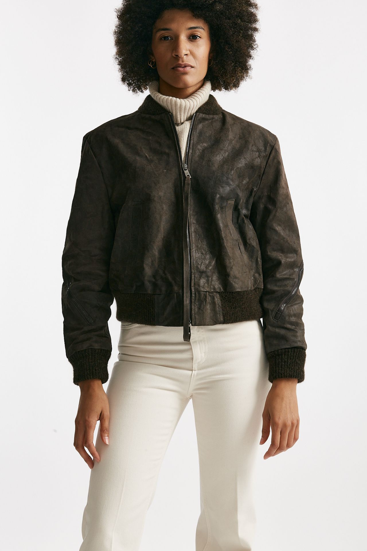 Bomber in pelle vegetale marrone women Giorgio brato - 9