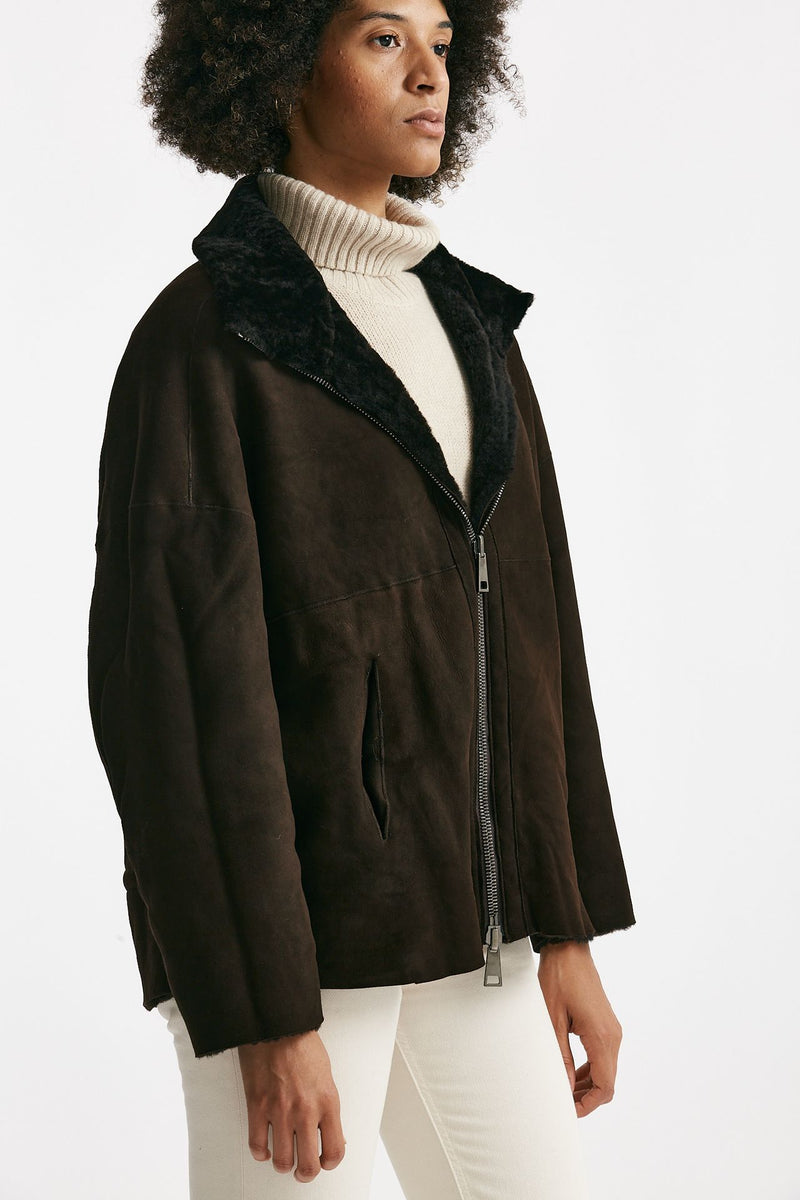 Giaccone reversibile in shearling testa moro women Giorgio brato - 9