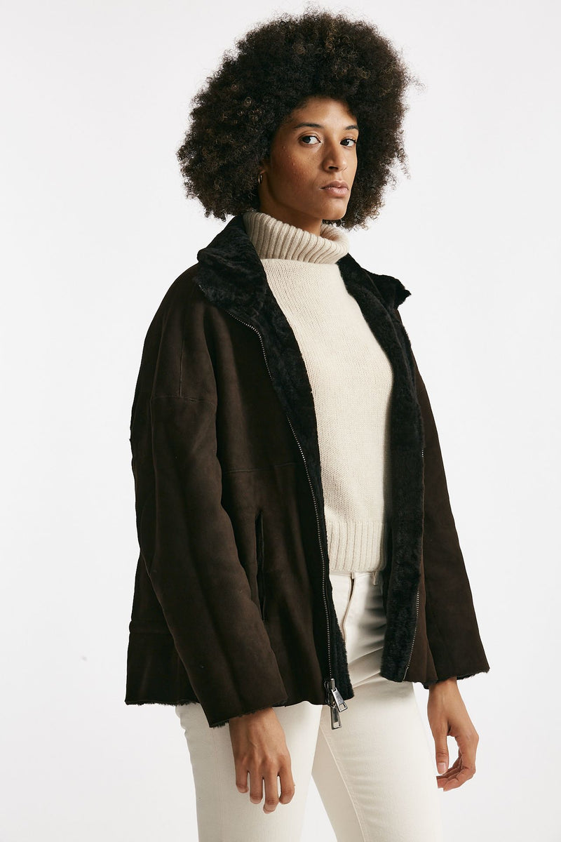 Giaccone reversibile in shearling testa moro women Giorgio brato - 4