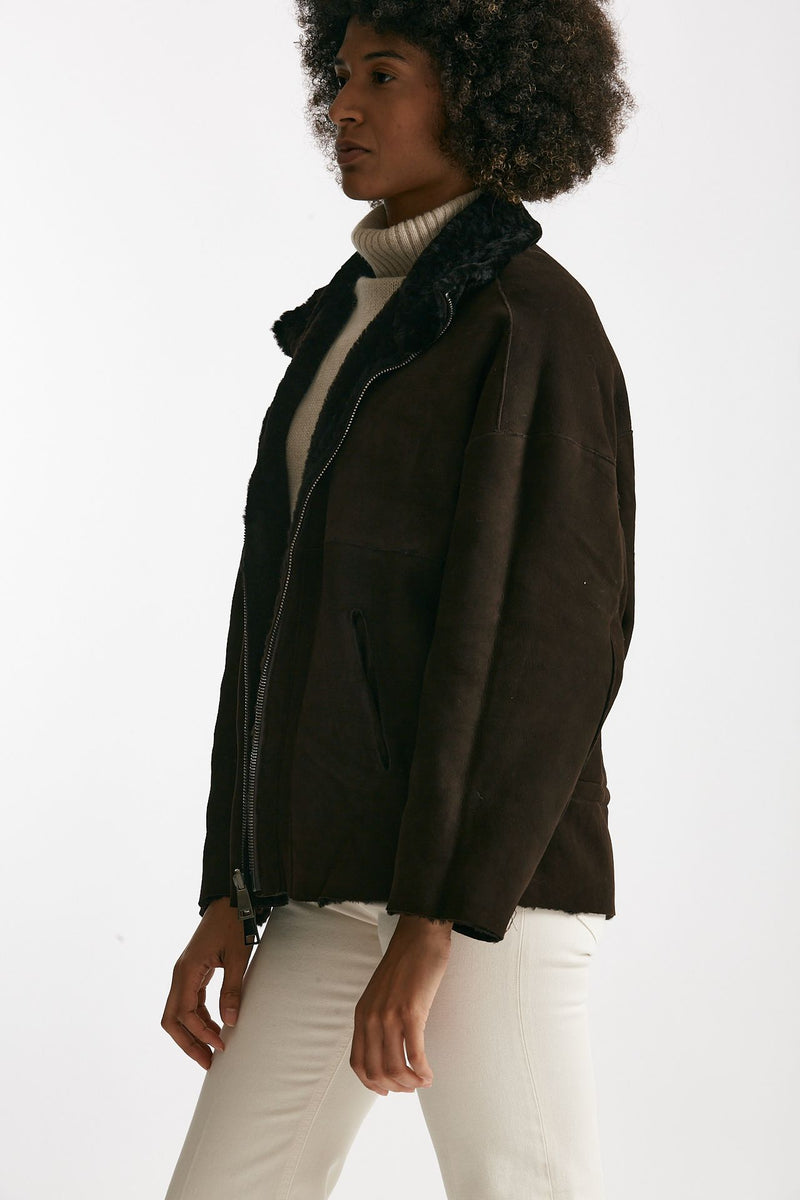 Giaccone reversibile in shearling testa moro women Giorgio brato - 7