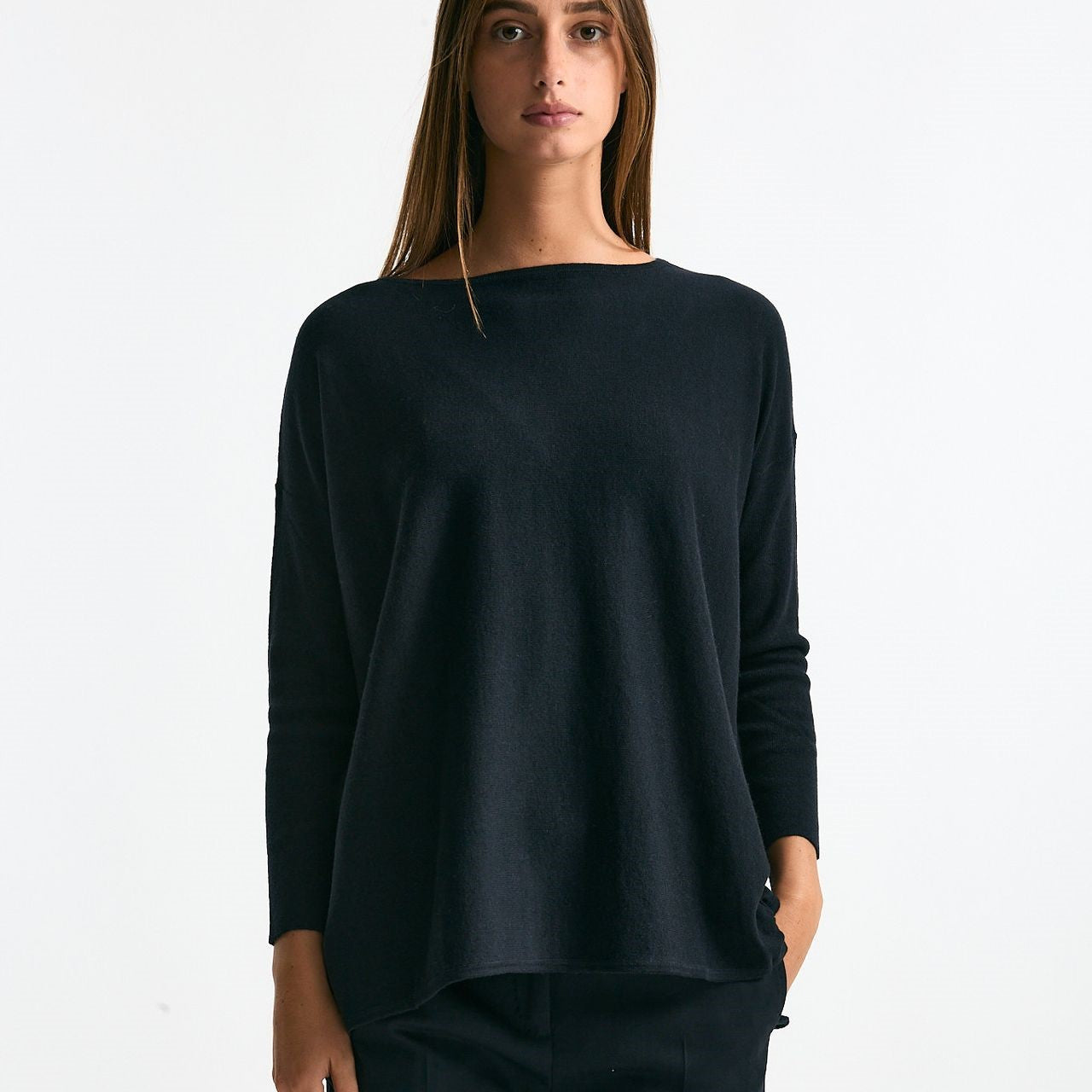 Maglia in seta e cashmere blu women Clouds - 6