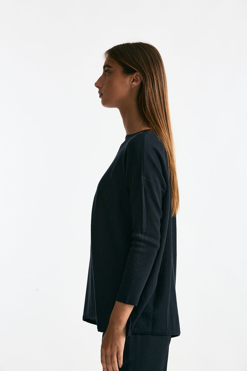 Maglia in seta e cashmere blu women Clouds - 3
