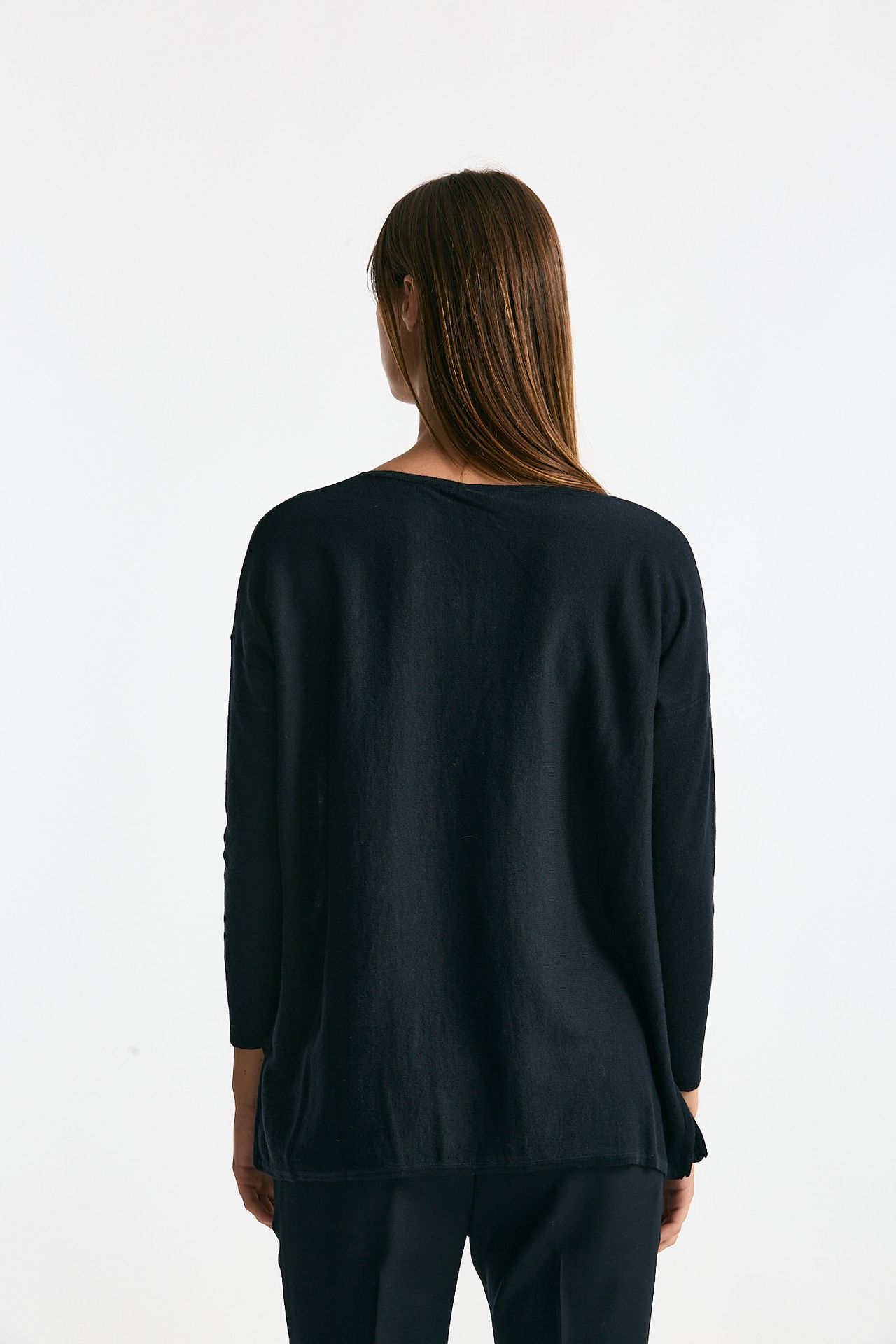 Maglia in seta e cashmere blu women Clouds - 4