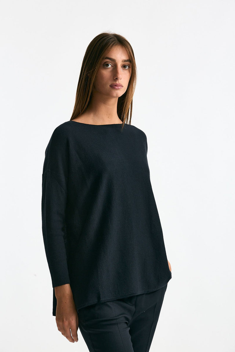 Maglia in seta e cashmere blu women Clouds - 1