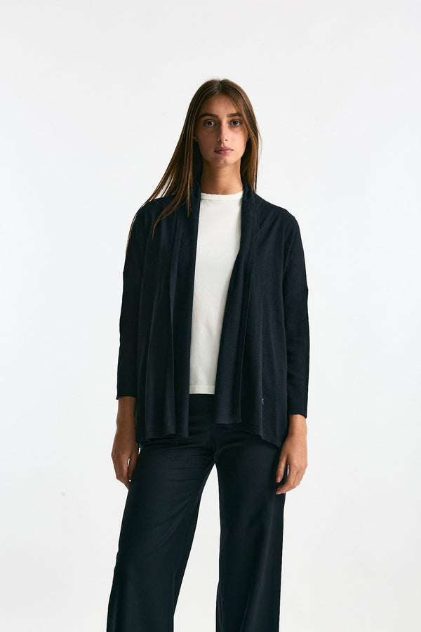 Maglia aperta in seta e cashmere blu women Clouds