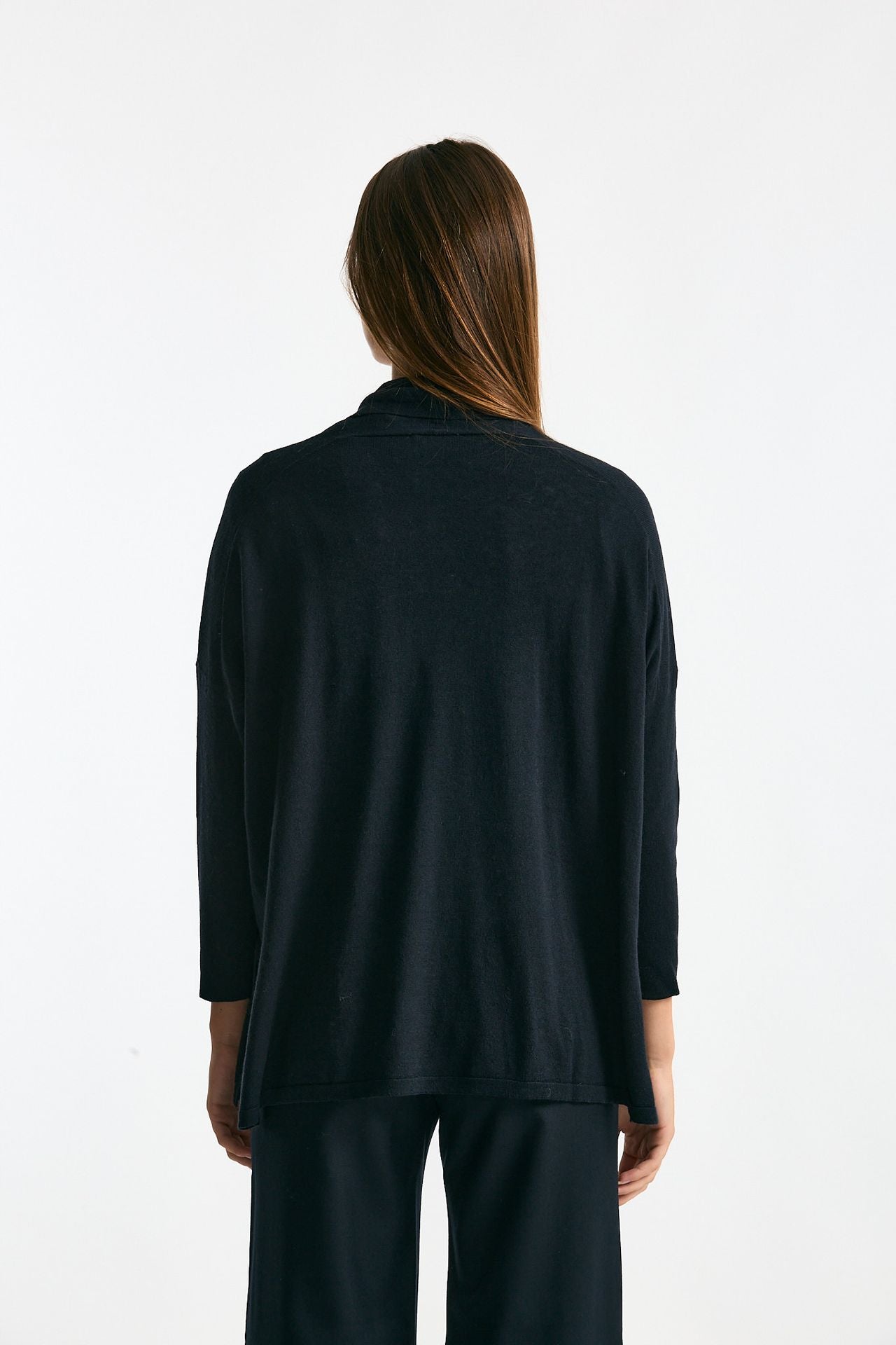 Maglia aperta in seta e cashmere blu women Clouds - 3