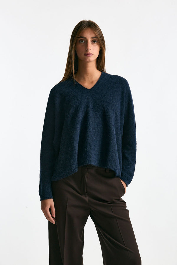 Maglia in alpaca blu women Clouds