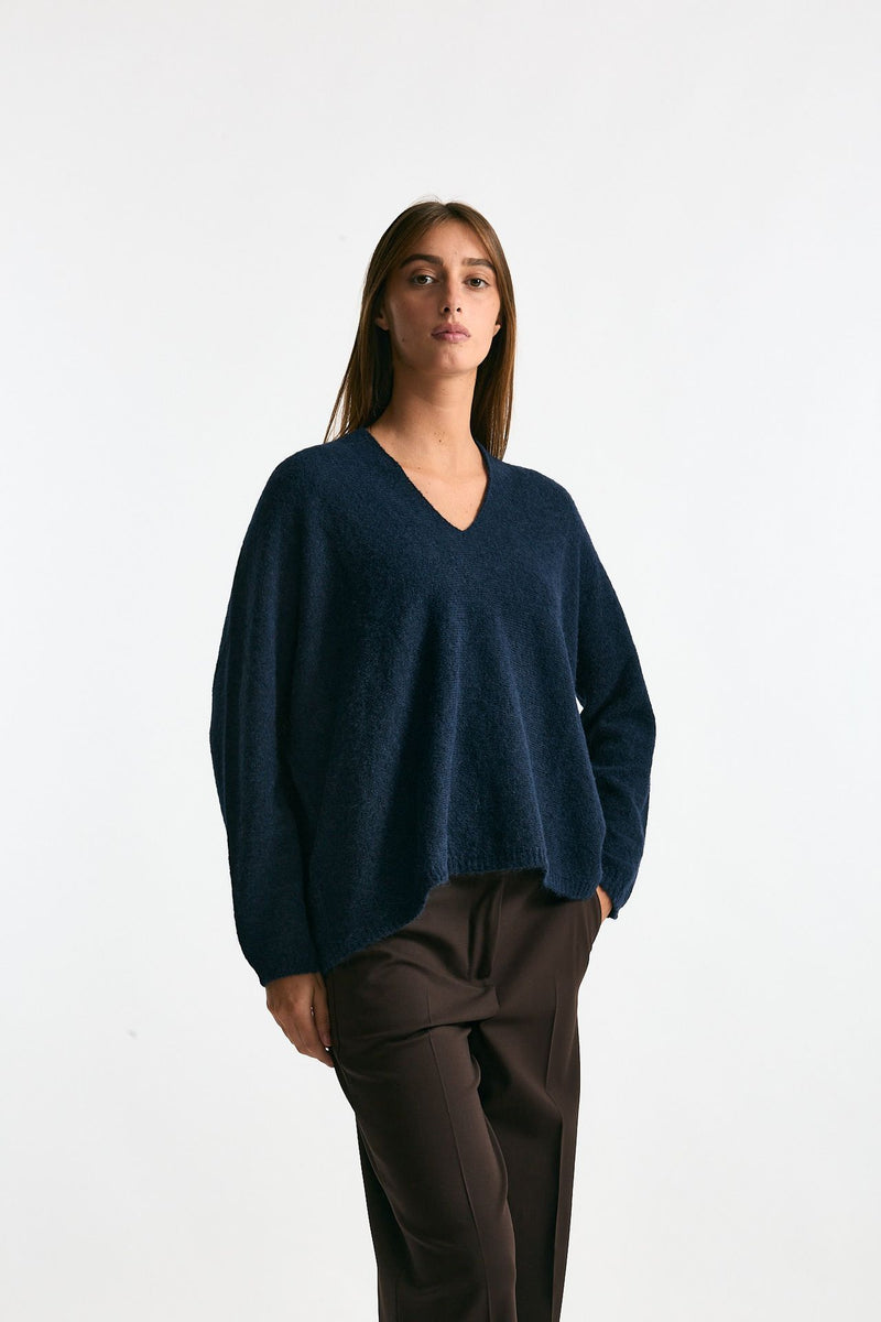 Maglia in alpaca blu women Clouds - 4