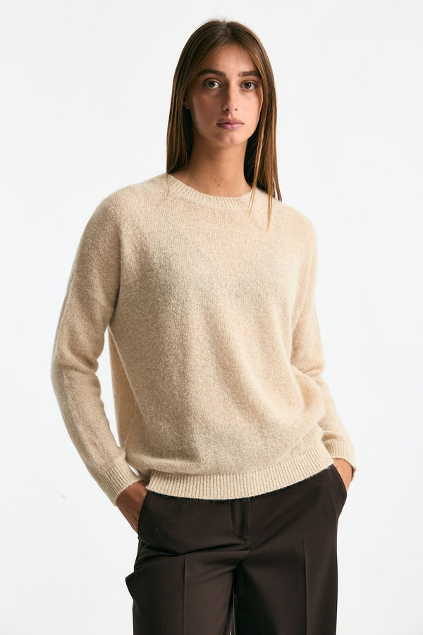 Maglia basic in alpaca beige chiaro women Clouds