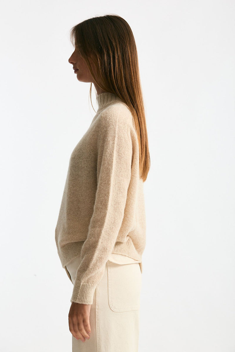 Maglia lupetto in alpaca beige chiaro women Clouds - 2