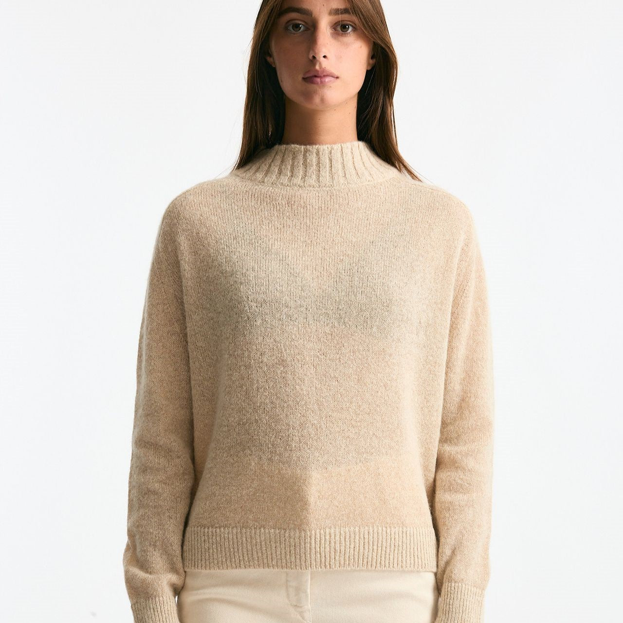 Maglia lupetto in alpaca beige chiaro women Clouds - 7