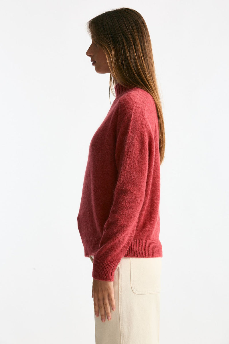 Maglia lupetto in alpaca fragola women Clouds - 2
