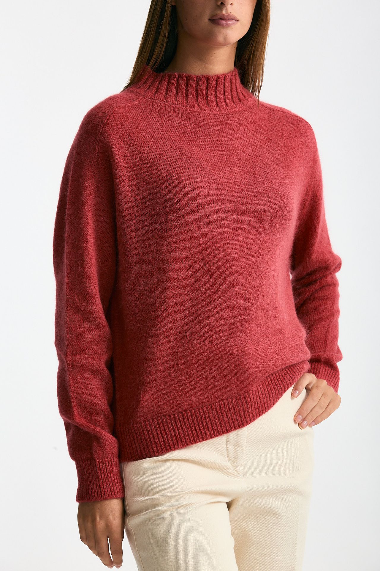 Maglia lupetto in alpaca fragola women Clouds - 4