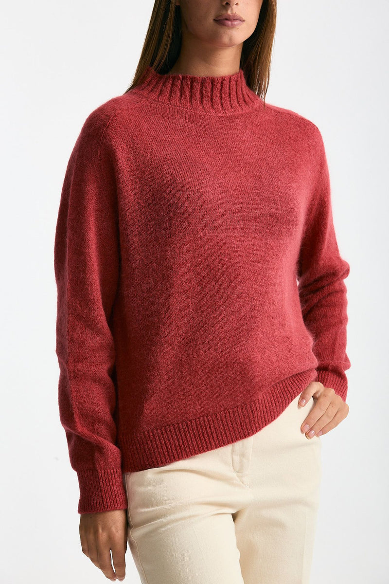 Maglia lupetto in alpaca fragola women Clouds - 4