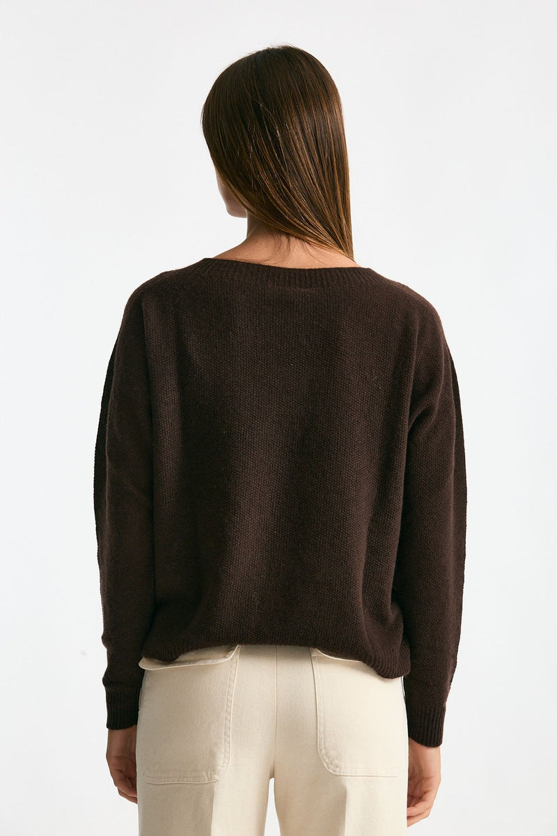 Maglia scollo in cashmere marrone women Clouds - 3